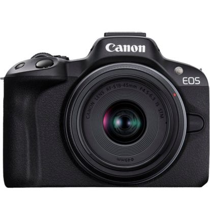 Canon - EOS R50 4K Video Mirrorless Camera with RF-S 18-45mm f4.5-6.3 IS STM Lens - Black