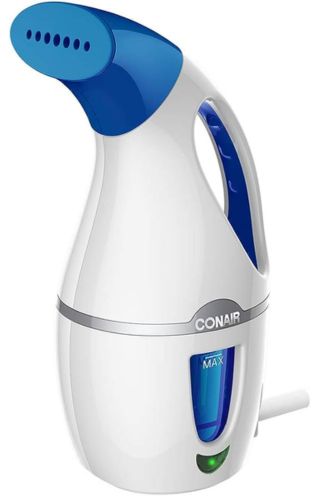 Conair Handheld Travel Garment Steamer for Clothes, CompleteSteam 1100W, For Home, Office and Travel,White Blue