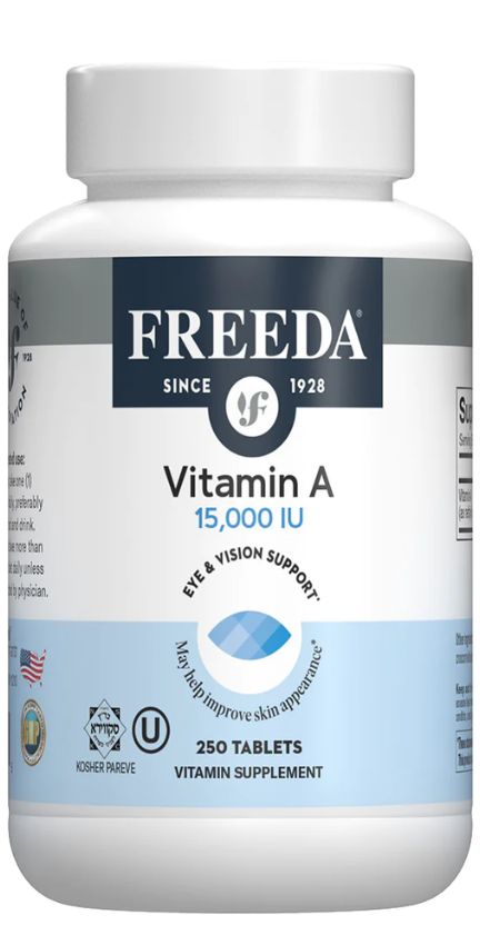 Freeda Kosher Vitamin A Palmitate 15,000 I.U. - 250 TABLETS