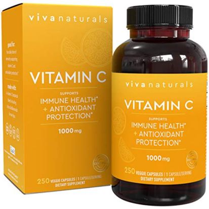 Vitamin C 1000mg (250 Capsules) - Non-GMO Vitamin C Supplements