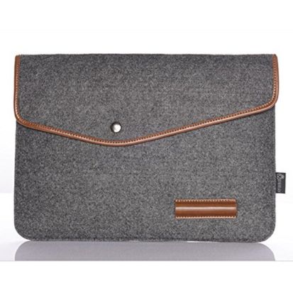 Wool Felt Laptop Sleeve Bag Case for MacBook Air 13, Pro 13 and Pro 13 Touch Bar(13 Inch, Dark Grey)