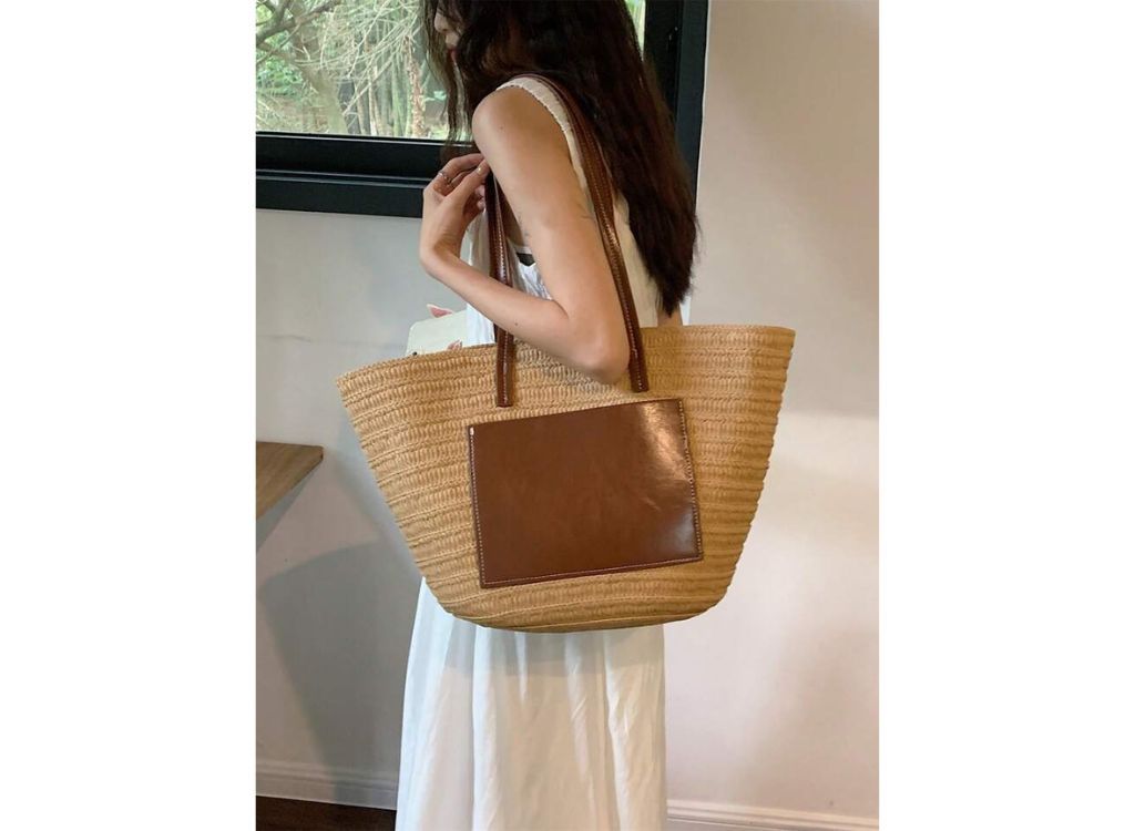 Two Tone Straw Bag Vacation